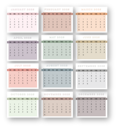 2025 Calendar Pads