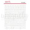 Puffy White Alpha Stickers - Uppercase