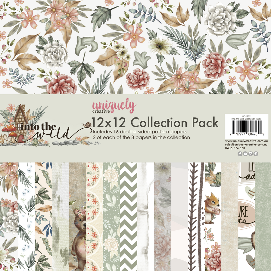 Scrapbooking Paper 12 x 12 sheet - FOREST TEA PARTY 02